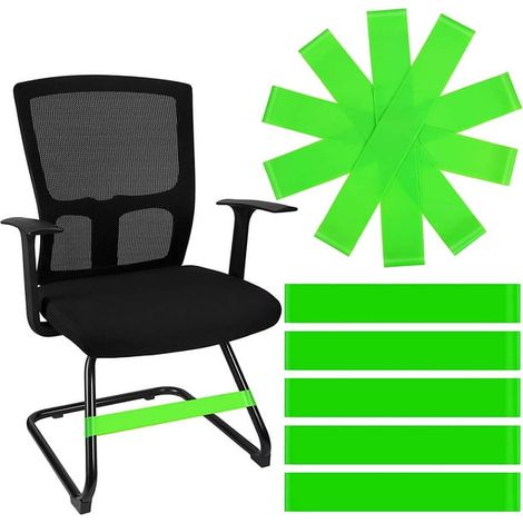 Lot de 24 élastiques verts pour chaises, bandes de fitness extensibles, sangles de pieds agitées pour enfants, aides à la concentration et à l'attention des élèves, élastiques en caoutchouc pour chais (1/5)