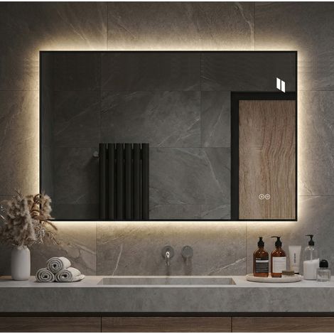 Miroir LED de salle de bain 50 x 70 cm anti-buée, 3 couleurs, variateur HAVRYA (1/5)
