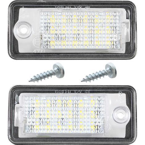 Audi A3 A4 A6 A8 Q7 LED-Kennzeichenbeleuchtung, 2er-Set + 2x Schrauben