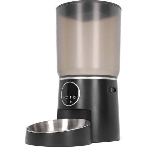 Distributeur automatique de croquettes pour chat 5L à minuterie intelligente et double alimentation, type bouton noir (1/5)