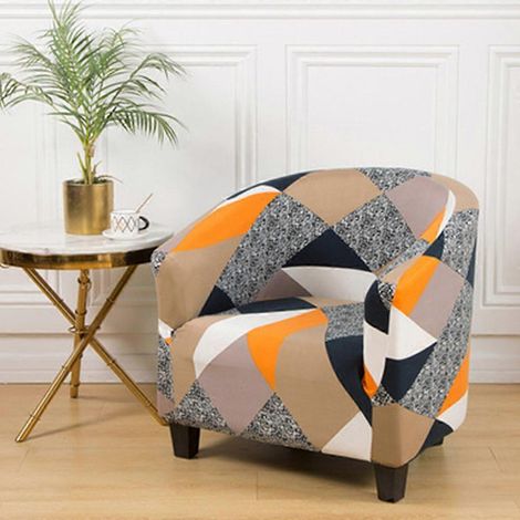 Housse de canapé imprimée extensible pour fauteuil, chaise, baignoire ou fauteuil, protection anti-poussière, lavable et facile à installer.