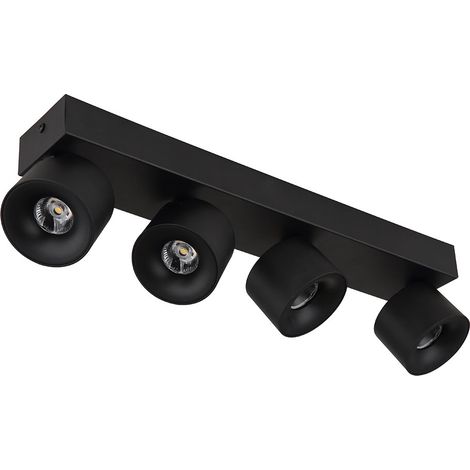 Deckenleuchte Spotlampe Spotleiste LED Strahler schwenkbar schwarz Alu 4-Flammig