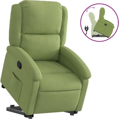 Maison Exclusive - Sillón reclinable elevable terciopelo verde claro (1/5)