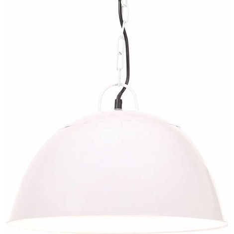vidaXL Lámpara colgante vintage 25 W blanca redonda 41 cm E27 (1/2)