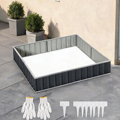 Bac à plantes en acier 258 x 90 x 30 cm gris ardoise (1/5)