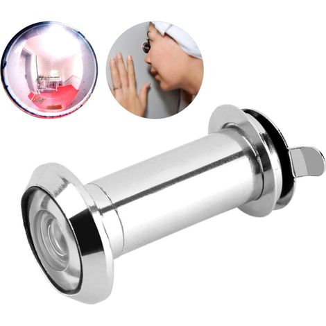 Vision Porte Sécurisée à 220° avec Couverture Robust Zinc - Large Champ de Vue pour Portes Bois/Métal 35-55mm