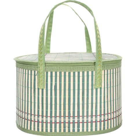 Panier à pique-nique en osier avec couvercle, corbeille cadeau et rangement tressé pour fruits, décoration naturelle