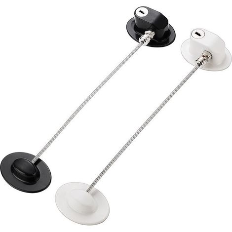 Lot de 2 verrous pour meubles et fenêtres, noir et blanc (1/5)