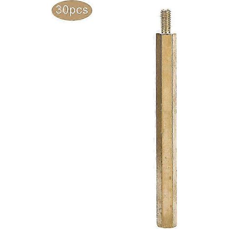 Messing-M3-Sechskant-Abstandshalter-Set mit Einzelkopf, Leiterplattenersatz, M3 x 35 mm Schrauben, 30 Stück (1/3)