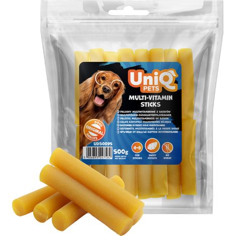 Golosinas Uniq pets Veggie & SEA DOG, palitos multivitamínicos de batata de 500 g (1/2)