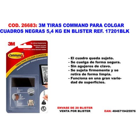 Bandes adhésives 3M pour accrocher des tableaux noirs 5,4 kg 17201BLK