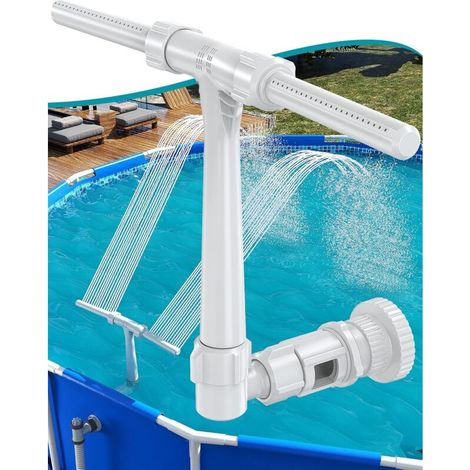 Fontaine de piscine à double jet réglable – Refroidisseur d'arrosage à cascade – Installation rapide – Pour piscines hors sol