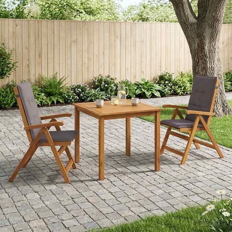 vidaXL Set da pranzo da giardino 3 pezzi Naturale (1/5)