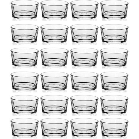 Lot de 24 photophores en Verre Transparent 4,5 x 2,5 cm avec Aspect (1/5)
