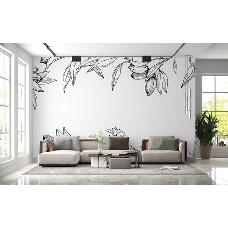 Papier peint nature - guirlande de feuilles suspendues - 150 x 250 cm (1/2)