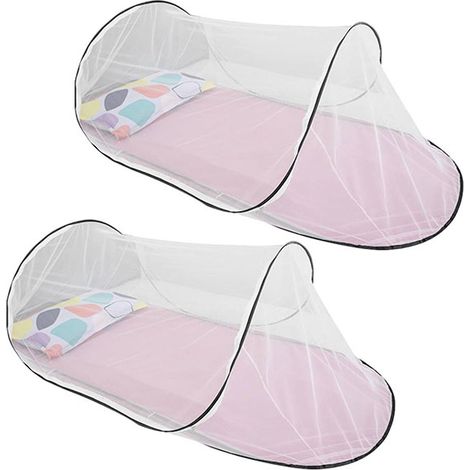 Lot de 2 moustiquaires réglables, couvre-lit anti-moustiques, moustiquaire pop-up portable, 200 x 80 x 56 cm, installation gratuite (1/5)