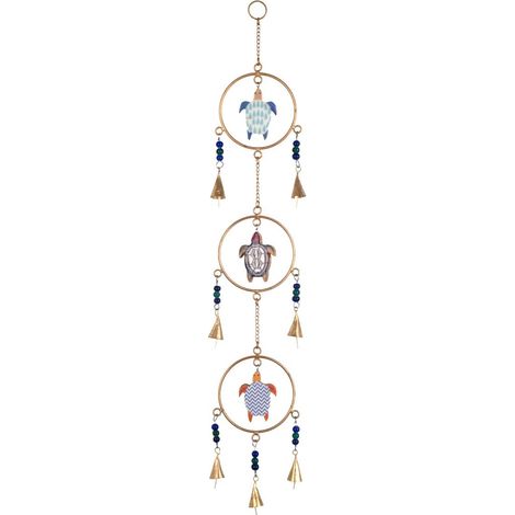 Móvil de tortugas de madera con aros dorados 75 cm (1/5)