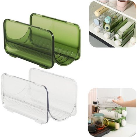 Rangements empilables pour gobelets lot de 2 - organisateurs 20 x 10 cm, multicolore (1/5)
