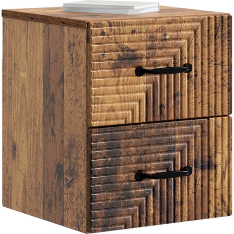 Maison Exclusive - Mobiletto da notte a muro 2 pcs Legno antico 34,5 x 33 x 40 cm