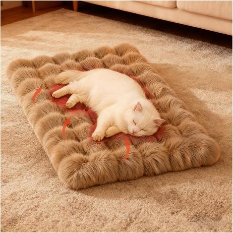 Tapis auto-chauffant pour chat et chien - Antidérapant - Extra chaud - Auto-chauffant - Coussin de sommeil pour animal domestique - 50,8 x 68,6 cm - Polaire pelucheuse - Sans cordons (1/5)