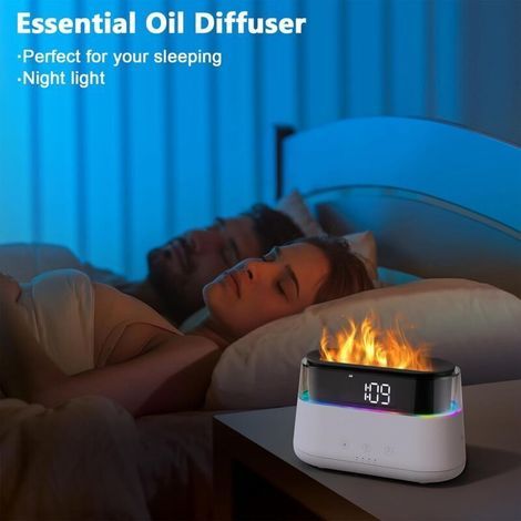 Aromadiffusor, 21 LED-Farbwechsel, Timer und automatische Abschaltfunktion ohne Wasser, 2-in-1-Aromadiffusor und Luftbefeuchter mit Kaltnebel (Weiß)-TREE (1/3)