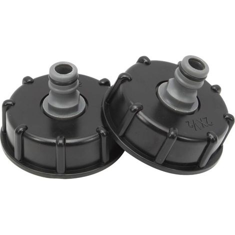 2 Pièces S60x6 IBC Bouchon cuve 1000l de Réservoir Raccord. 1/2" Diamètre de Sorti Raccord Mamelon 60 mm pour Vanne de Tonne. Tuyau D'arrosage 1/2" Raccord (1/5)