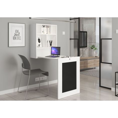 SCRIVANIA PIEGH. DA APPENDERE LIBRERIA UFFICIO CASA BIANCO OPACO 145X90X60CM TILT (1/5)