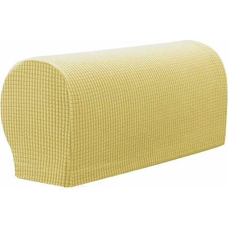 2 Pack Armrest Covers Waterproof Stretch Stretch Fabric Armrest Covers Anti-Slip Protectors for Armchairs Sofas Armchairs Recliners (Beige) (1/4)