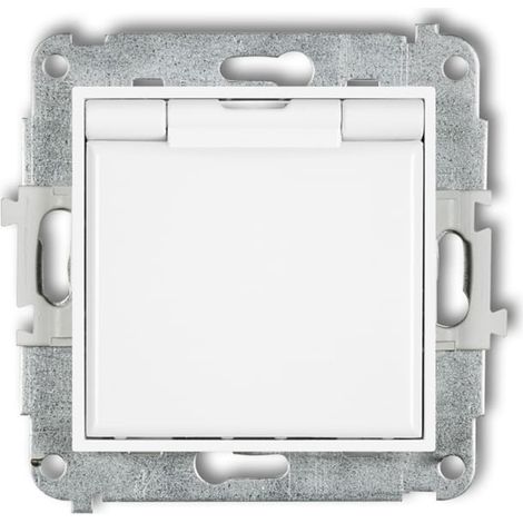Mini presa a prova di schizzi con/con IP44 con sportellino, sportellino bianco, bianco mgpb-1zp (1/2)