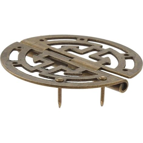 Lot de 2 charnières rondes vintage en laiton avec vis, motif creux de 45 mm (1,77"). (1/5)