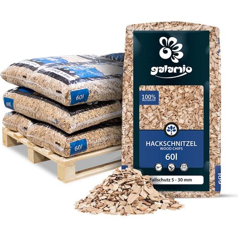 Galamio Holzhackschnitzel Fallschutz 60l x 12 Sack 720l 12er
