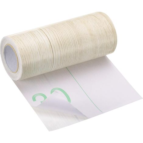 Ruban Bois, 15 cm x 10 m Autocollant Patch Réparation Bois Pour Plinthes, Portes, Réparation Sol, Décoration Maison Meuble Érable Blanc (1/5)