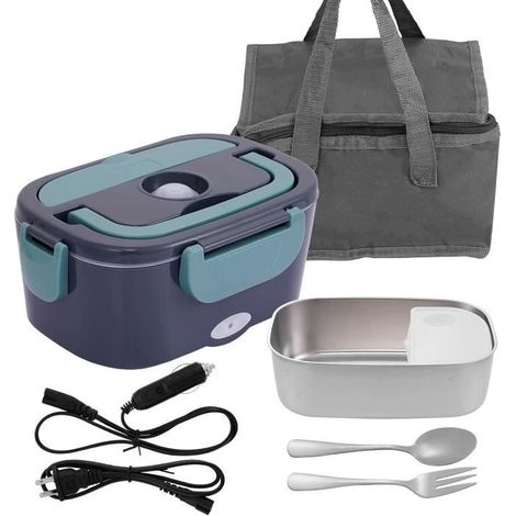 Lunch Box Chauffante Électrique pour Voiture Camion Bureau Travail 220V+12VGamelle Chauffante (1/4)