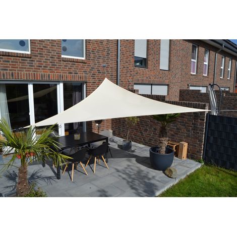 Dreiecksonnensegel 360 cm - Polyester - Farbe hell elfenbein (1/5)