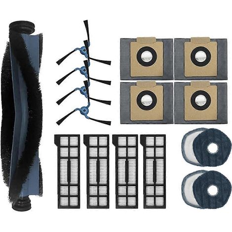 Accessoires et pièces détachées pour aspirateur robot X10 Pro Omni : brosse principale, lingette de nettoyage, filtre HEPA, sac à poussière. (1/5)