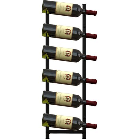 COSTWAY Portabottiglie Vino da Parete, Cantinetta Vino da Parete, Porta Bottiglie di Vino da Parete in Metallo per Cucina, Sala da Pranzo, Cantina, Bar, per 6 Bottiglie
