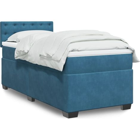 Boxspringbett mit Matratze Dunkelblau 80x200 cm Samt vidaXL896748 (1/5)