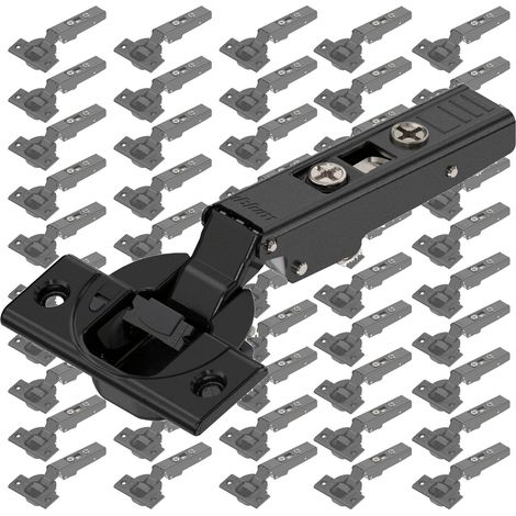 Blum Clip Top Blumotion 110 - Scharniere mit integrierter Dämpfung - hochwertige Scharniere für Küchenschränke - Topfscharnier mit Eckanschlag, onyx schwarz - 50 Stück (1/3)