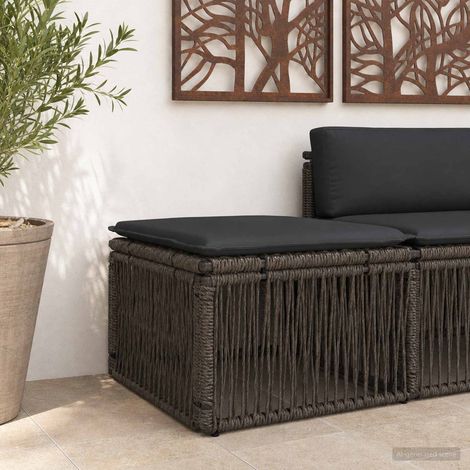 Teenpull – Fußhocker Grau Poly-Rattan (1/5)