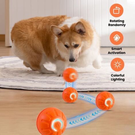 Balle interactive automatique pour chien, jouet intelligent, rechargeable par USB, durable, convient aux chiots de petite et moyenne taille. (1/3)