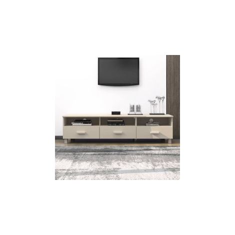 Meuble TV HAMAR Marron miel 158x40x40 Bois massif de pin (1/5)