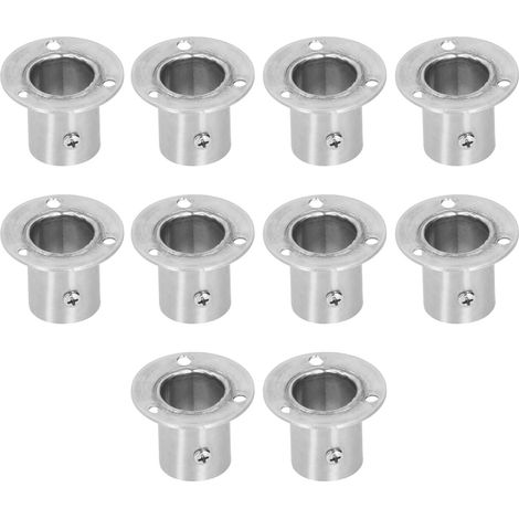 Ensemble de 10 supports à bride en acier inoxydable épais pour tringle à vêtements, fixations pour tringle à vêtements Φ25 (1/5)
