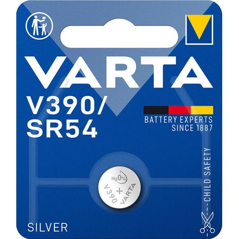 Micro Pile Bouton Varta Silver Sr54 - V390 1,55v (EMBALLAGE 1 Unit)  Ø11,6x3,05mm