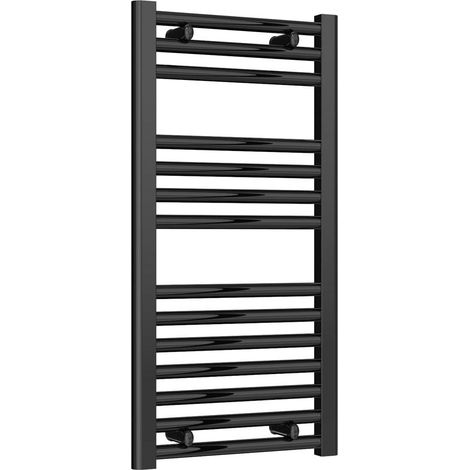 Reina Diva Black Electric Towel Rail 800mm High x 400mm Wide (Standard Element) (1/5)