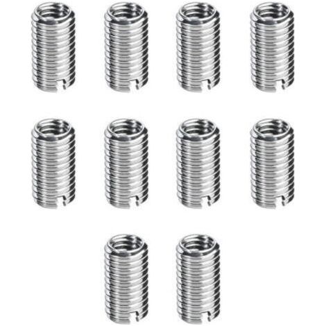 Lot de 10 inserts filetés M8/M10 – Écrous autotaraudeurs en acier inoxydable – Résistants aux vibrations – Pour réparation de filetage (1/5)
