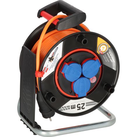 Echter Werkzeugfan avvolgicavo professionale 25m H07BQ 3G1,5mm² con cavo BQ 3x 1,5 mm