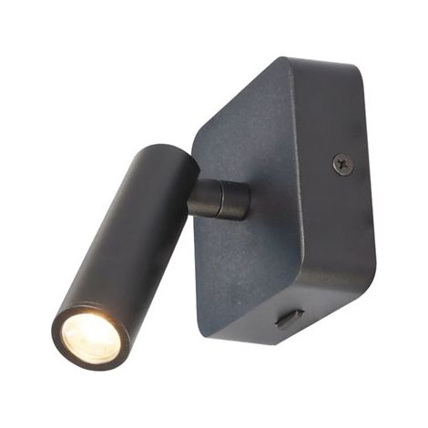 Mantra Aplique lector LED cuadrado POPA 3W 3000K 210lm orientable blanco, negro o oro cepillado 45° (1/5)