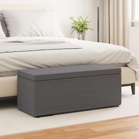vidaXL Pouf Grigio Pelle Sintetica e Legno Ingegnerizzato