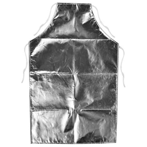 1 - Tablier De Soudure - Tablier Aluminisé - Résistance Thermique 1000 Degrés - Protection Rayonnement Et Chaleur - Pour Métallurgie Et Fonderie - Argent - 90x70cm