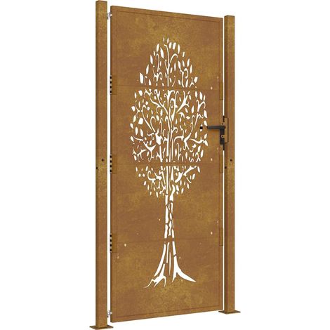 Maison Exclusive - Gartentor 100x175 cm Cortenstahl Baumdesign